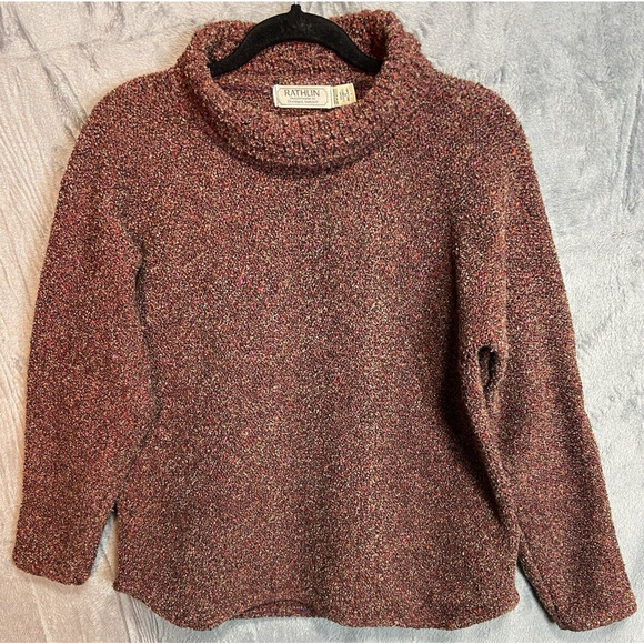 Vintage Rathlin L Handmade Sweater In Ireland Heavy Wool Cottagecore Grandmacore - Picture 1 of 6